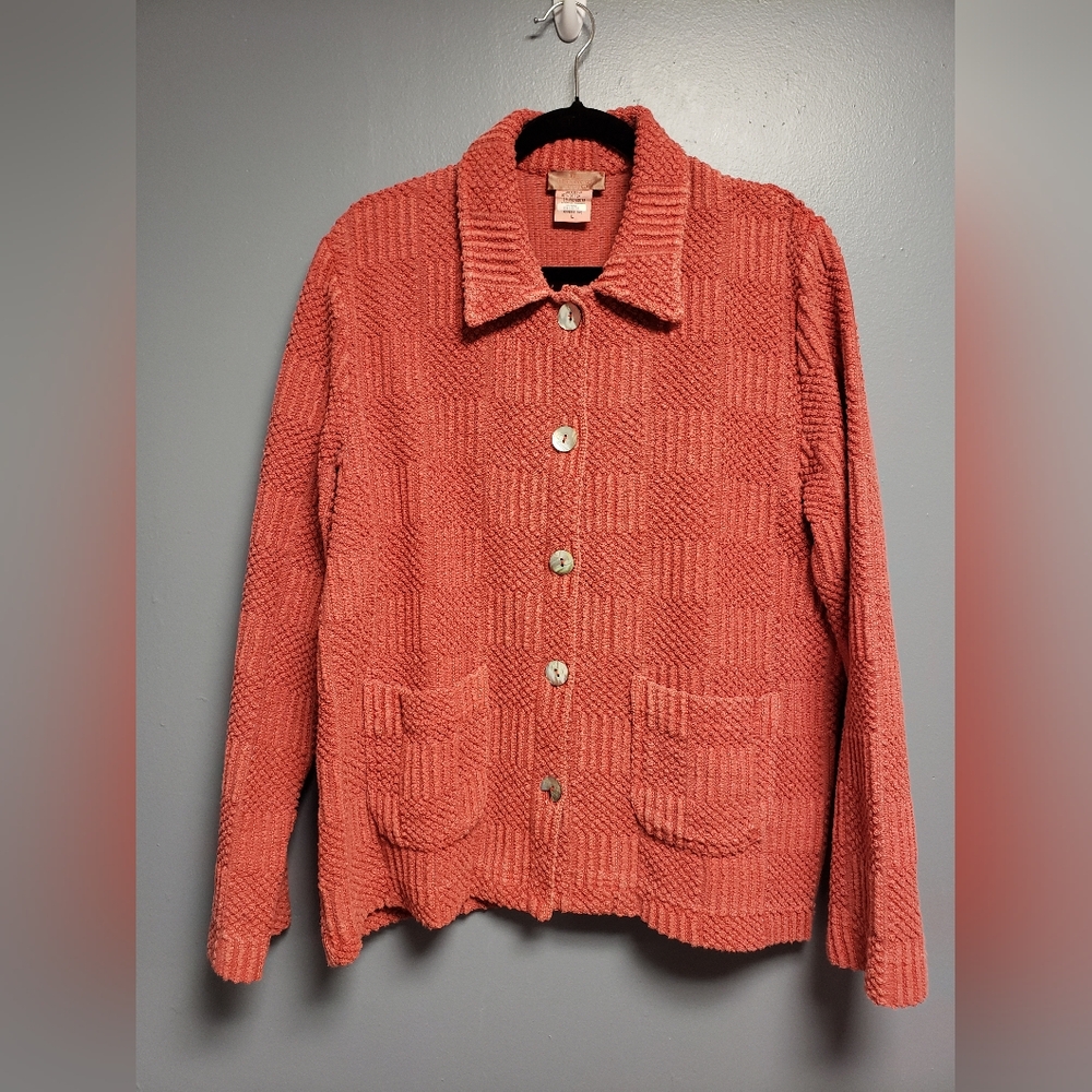 THE TERRITORY AHEAD Red/Orange Barn Jacket Coat Outerwear 100% cotton Large L